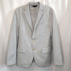 Banana Republic Women's Seersucker Blazer navy and white striped size 38S (M)